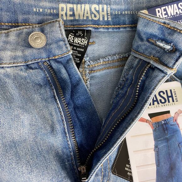 Rewash Cargo Denim Maxi Skirt Women Junior 5/27 Blue Vintage‎ Faded Utility NWT - Picture 9 of 9